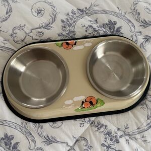 Cute Dog Double Pet Bowl